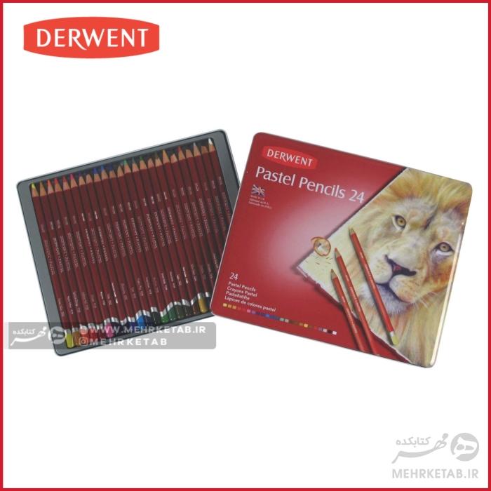مداد رنگی پاستلی 24 رنگ درونت Derwent 24 pastel pencils