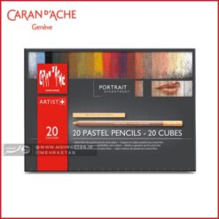 مداد و پاستل گچی 40 تکه کرن داش caran d'ache 20 pastel pencils+20 cubes