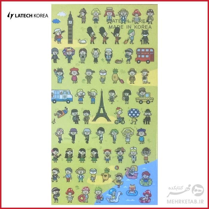 استیکر لاتک طرح مردم جهان  Latech Sticker