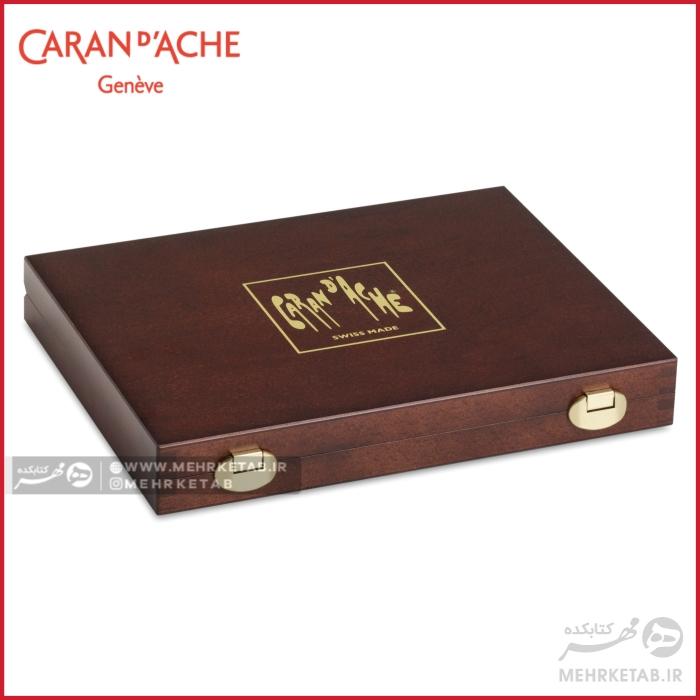 ست کادویی 60 رنگ کرن داش  Caran d'Ache Wood Gift Box - 30 Supracolor + 30 Pablo Set - تصویر 3