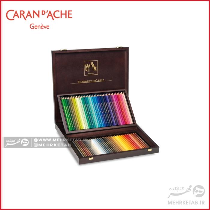 ست کادویی 60 رنگ کرن داش  Caran d'Ache Wood Gift Box - 30 Supracolor + 30 Pablo Set - تصویر 2