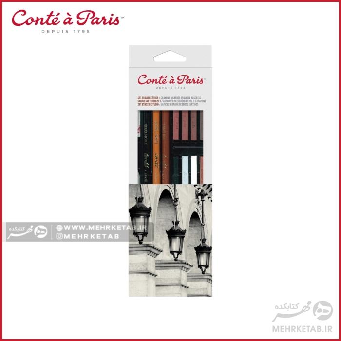 ست 18 تکه طراحی کنته Conté à Paris The Sketching Box with Assorted Sketching Pencils