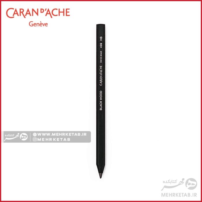 مداد طراحی جامبوی  بدنه مشکی کرن داش CREATIVE ART MATERIALS Caran D'ache Black Wood Pencil - تصویر 2