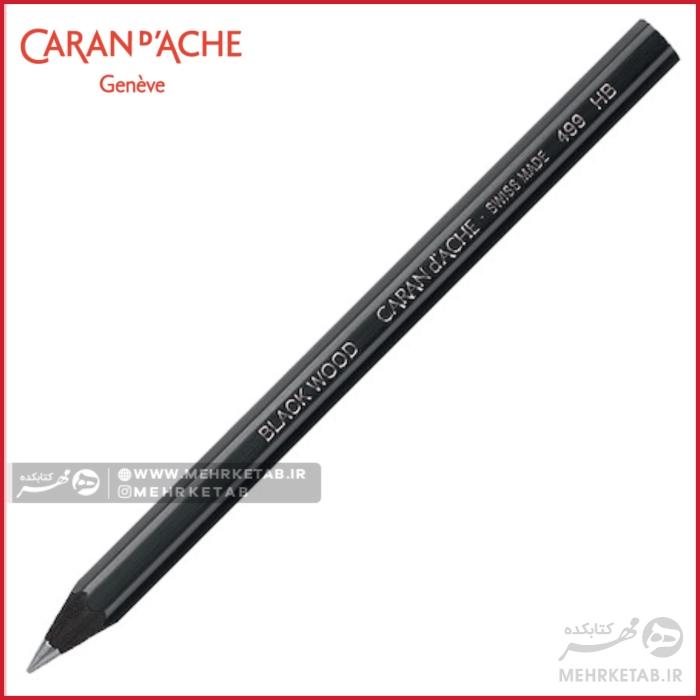 مداد طراحی جامبوی  بدنه مشکی کرن داش CREATIVE ART MATERIALS Caran D'ache Black Wood Pencil