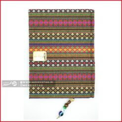 دفتر یادداشت افقی جلد پارچه ای با کاغذ کاهی سایز متوسط