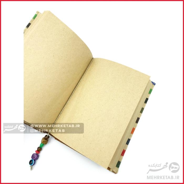 دفتر یادداشت افقی جلد پارچه ای با کاغذ کاهی سایز بزرگ - تصویر 3