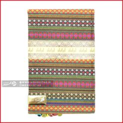 دفتر یادداشت افقی جلد پارچه ای با کاغذ کاهی سایز بزرگ