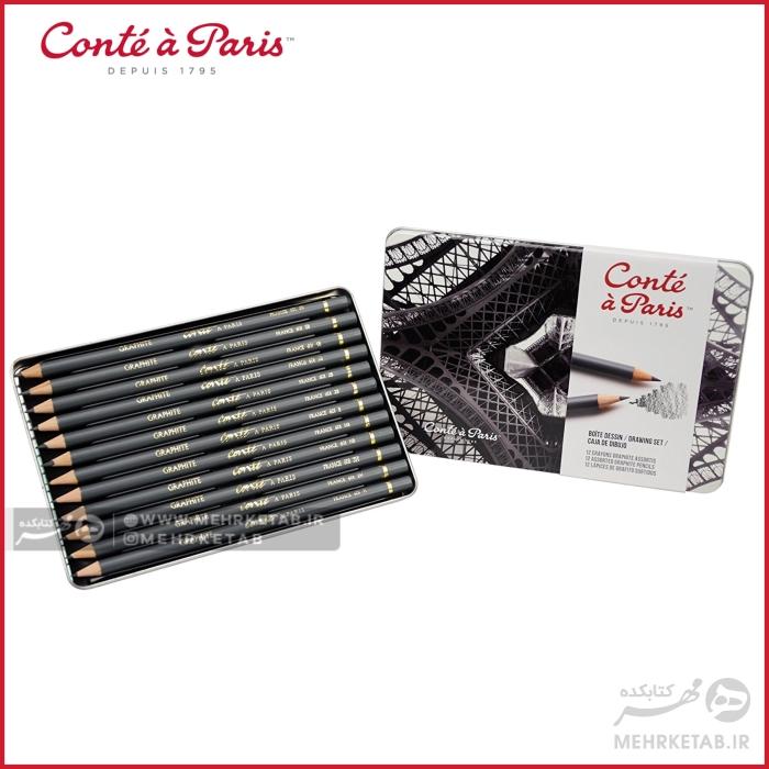 ست مداد طراحی کنته 12 عددی Conté à Paris The Drawing Set with Assorted Drawing Pencils