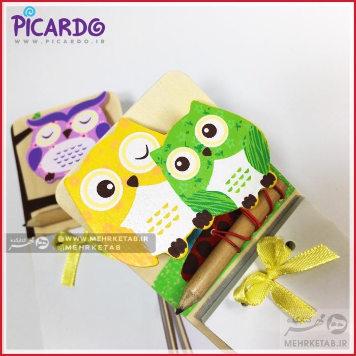 دفتر یادداشت آهنربایی پیکاردو طرح جغد و پرنده picardo magnet notebook - تصویر 3