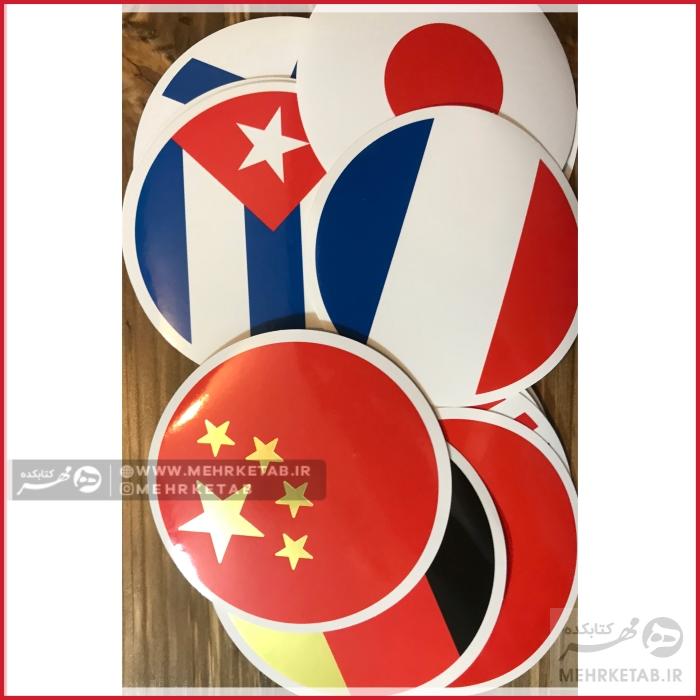 استیکر لاتک طرح پرچم گرد