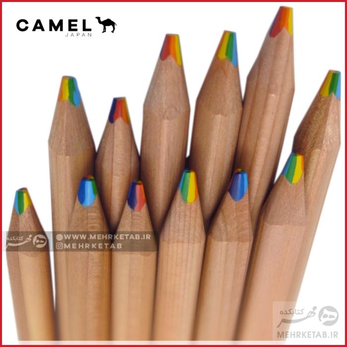مداد رنگین کمانی بدنه چوبی کمل Camel wooden Body Rainbow