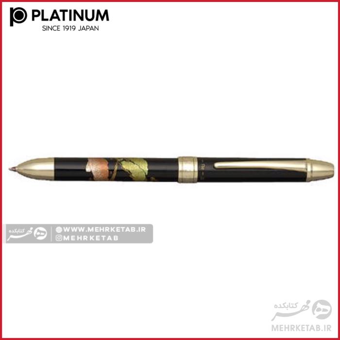 قلم سه کاره مدل مرمری طرح درخت  platinum mwb-3000RM multi function pen