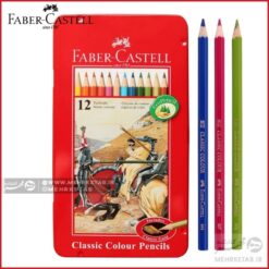 مداد رنگی 12 رنگ فابر کاستل جعبه فلزی faber castell 12 colours colour pencils