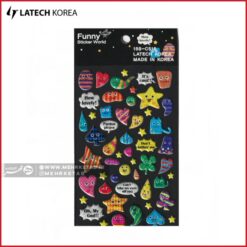 استیکر لاتک طرح قلب و ستاره