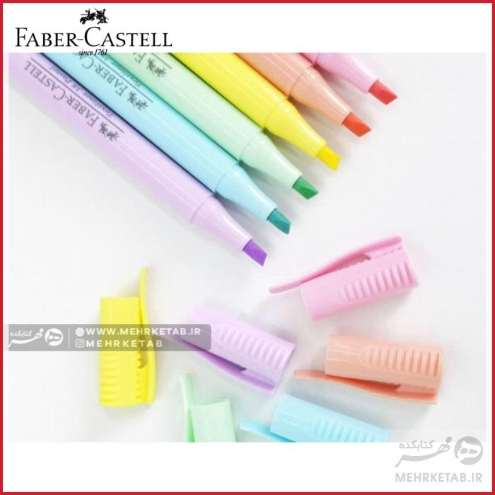 هایلایتر پاستلی فابر کاستل مدل قلمی بسته شش عددیfaber castell pastel highlighter 38