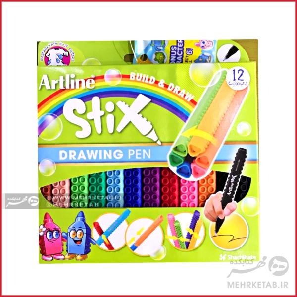 روان نویس نوک نمدی آرتلاین بسته 11+1 رنگ  artline stix fineliner 11+1 box
