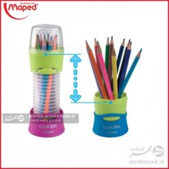 مداد رنگی مدل کروک با جامدادی رومیزی Maped Color Peps Flex Box Coloured Pencils