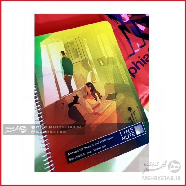 دفتر وزیری لاین نوت طرح دختر و گربه