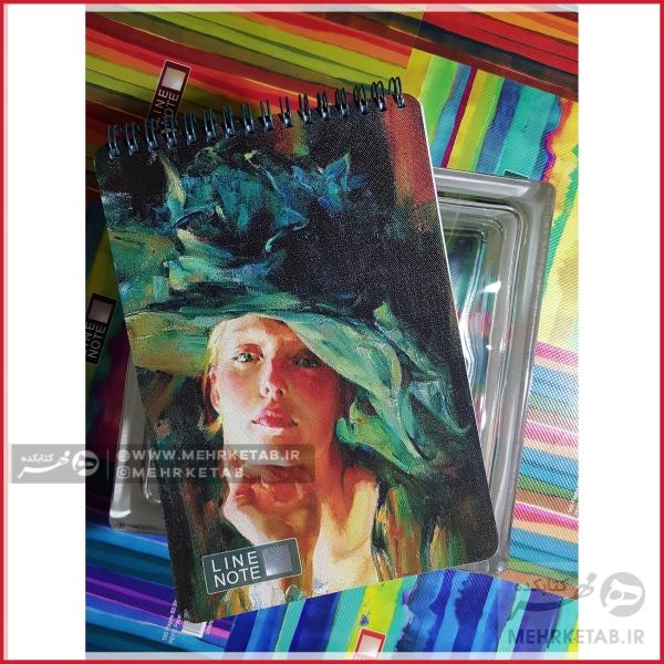 دفتر یادداشت لاین نوت طرح دختری با کلاه آبی