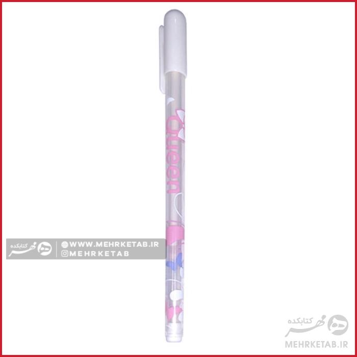 خودکار سفید مدل کویین 188 Queen  188  White Pastel Pen
