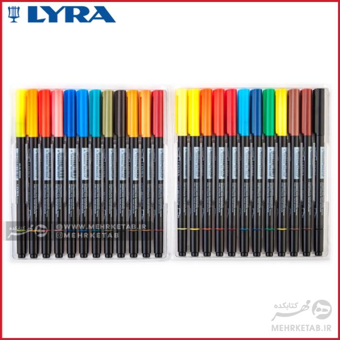 ماژیک رنگ آمیزی براش دو سر لیرا 24 رنگ   LYRA professional brush marker - تصویر 5
