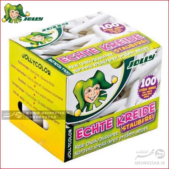 گچ سفید تخته سیاه بسته 100 عددی جولی Jolly blackboard chalk - تصویر 2