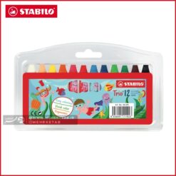 مداد شمعی 12 رنگ استابیلو  stabilo jumbo sto-2612pl