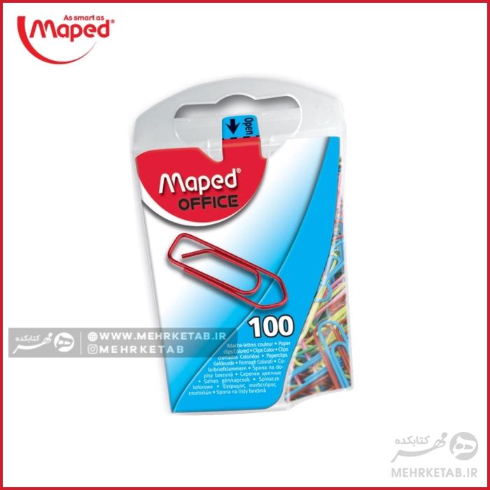 گیره رنگی کاغذ 100 عددی مپد maped paper clips