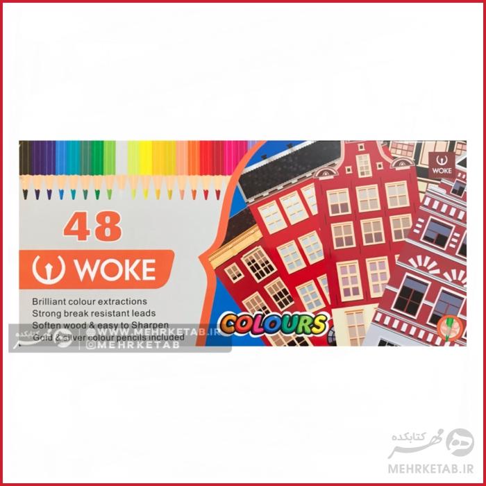 مداد رنگی 48 رنگ جعبه فلزی ووک - تصویر 3