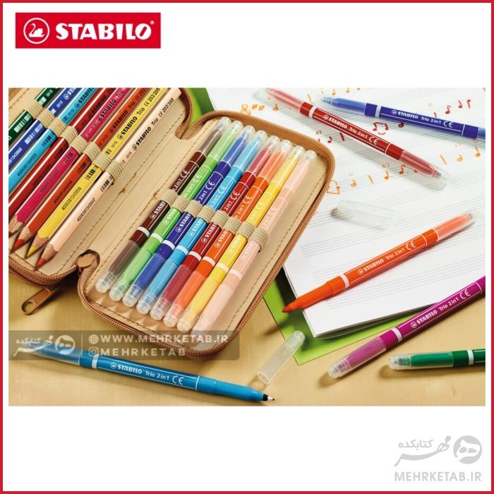 ماژیک 10 رنگ دو سر استابیلو - تصویر 4