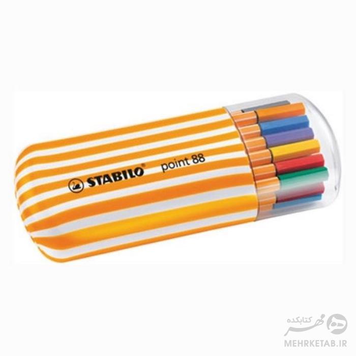 روان نویس نوک نمدی 20 رنگ استابیلو شامل 5 رنگ نئونStabilo® Point 88 Color Parade Pen Set of 20 - تصویر 2