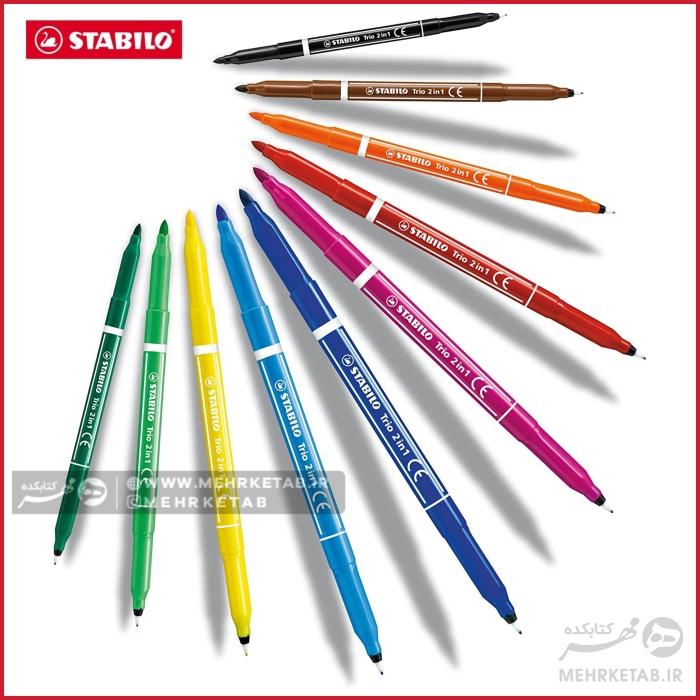 ماژیک 10 رنگ دو سر استابیلو - تصویر 2