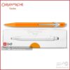 خودکار کرن داش سری 849 رنگ نارنجی نئون Caran D’ache POPLINE Fluorescent Orange Ballpoint Pen, with Holder