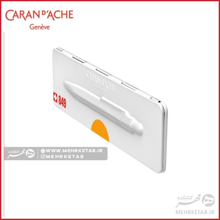 خودکار کرن داش سری 849 رنگ نارنجی نئون Caran D’ache POPLINE Fluorescent Orange Ballpoint Pen, with Holder - تصویر 2