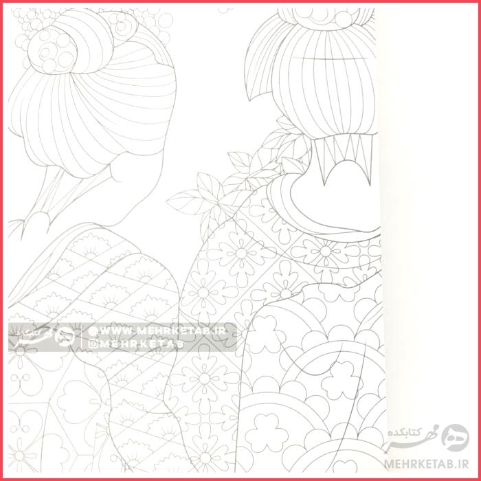 کتاب رنگ آمیزی بزرگسالان خلاقیت 18- طرح های ژاپنی - تصویر 5