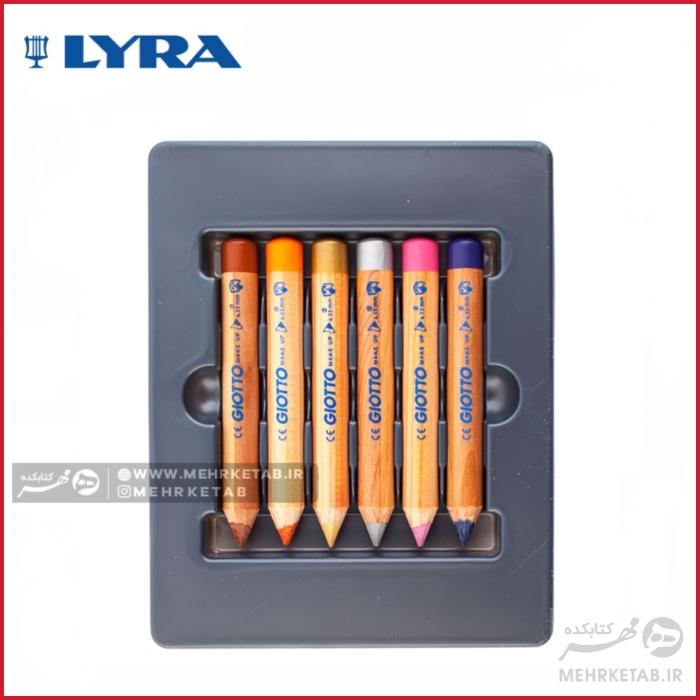 مداد گریم 6 رنگ جیوتو رنگ های متالیک Giotto Cosmetic Pencils Set of metal - تصویر 3