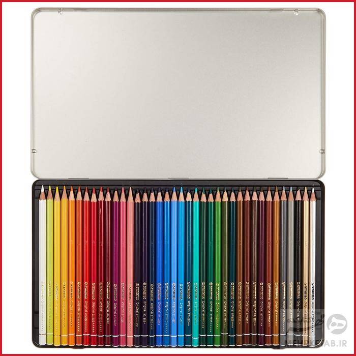 مداد رنگی حرفه ای  ۳۸ رنگ استابیلو جعبه فلزی Stabilo Metal Case with 38 Pencils - تصویر 3
