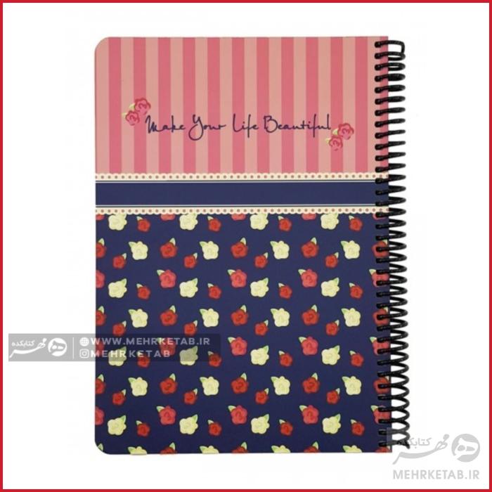 دفتر کلاسیک red flowers  و ست فولدر و دفتر گلهای قرمز - تصویر 2