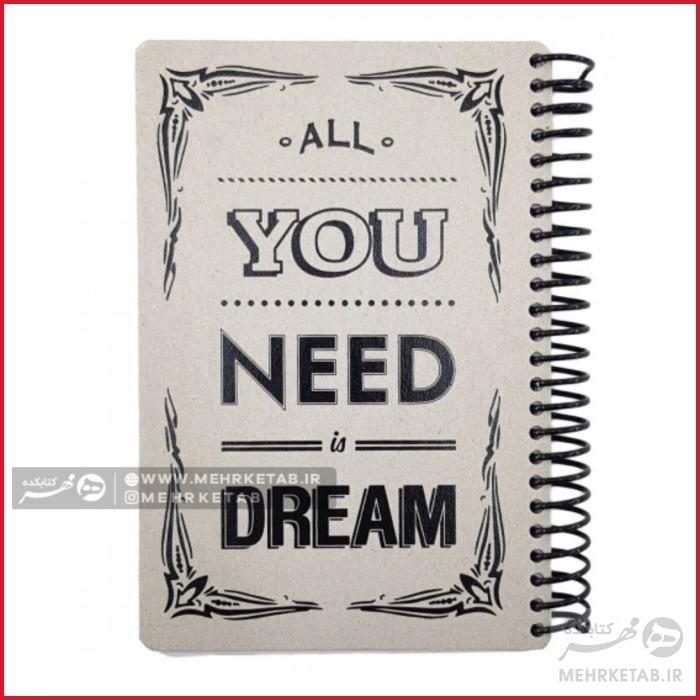 دفتر 90 برگ جلد سخت طرح RAW AND GRAY - تصویر 3