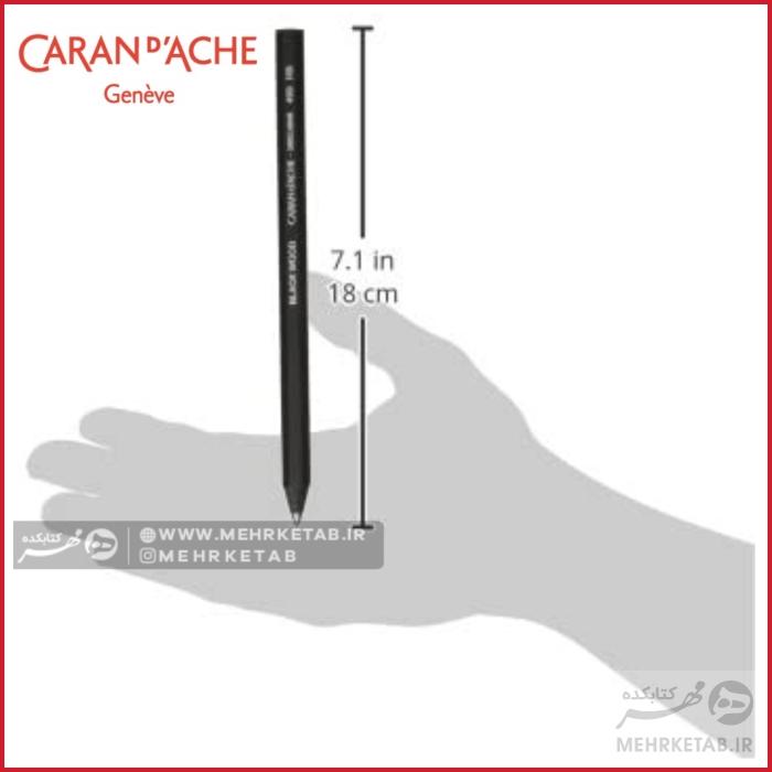 مداد طراحی جامبوی  بدنه مشکی کرن داش CREATIVE ART MATERIALS Caran D'ache Black Wood Pencil - تصویر 3