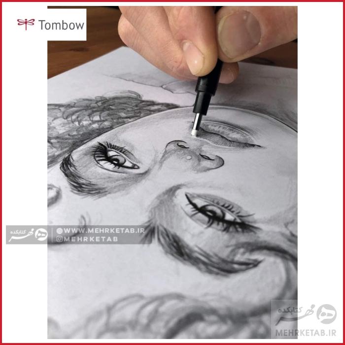 پاک کن اتودی تومبو (تامبو) گرد رنگهای نئون Tombow MONO zero neon gelb - تصویر 3