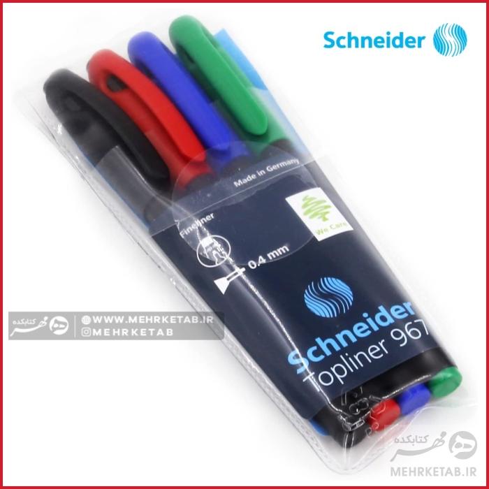 روان نویس نوک نمدی 4 رنگ اشنایدر سری Topliner 967