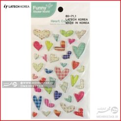استیکر لاتک طرح قلب خالدار برجسته