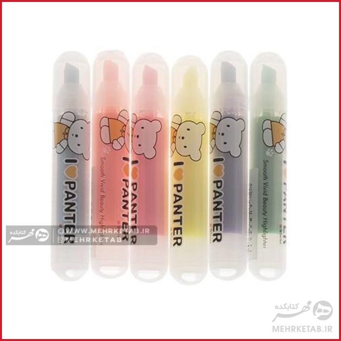 ماژیک علامت گذار 6 رنگ پنتر مدل I Love Panter
