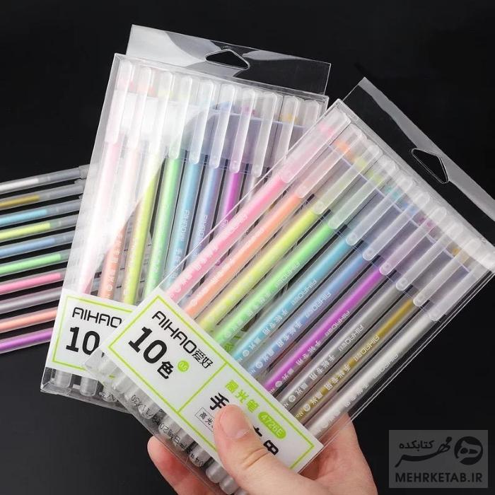 روان نویس مون لاین آهایو ده رنگ aihao moonlight pens set of 10 - تصویر 2