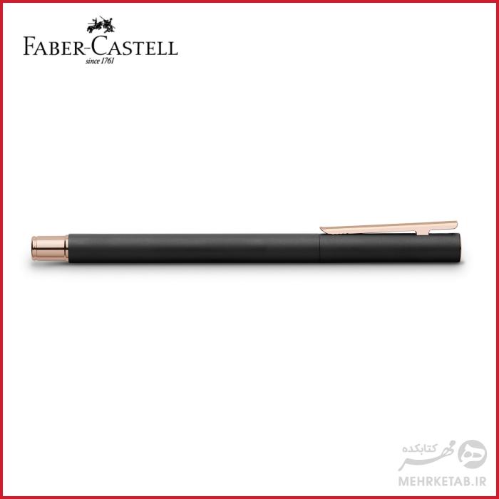 خودنویس نیو اسلیم مشکی رز گلد فابر کاستل Faber-Castell Neo Slim metal fountain pen, M, black with rosegold - تصویر 2
