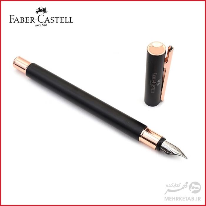 خودنویس نیو اسلیم مشکی رز گلد فابر کاستل Faber-Castell Neo Slim metal fountain pen, M, black with rosegold - تصویر 3