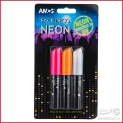 پاستل گریم صورت آموس مدل Face Deco Neon بسته 3 رنگ