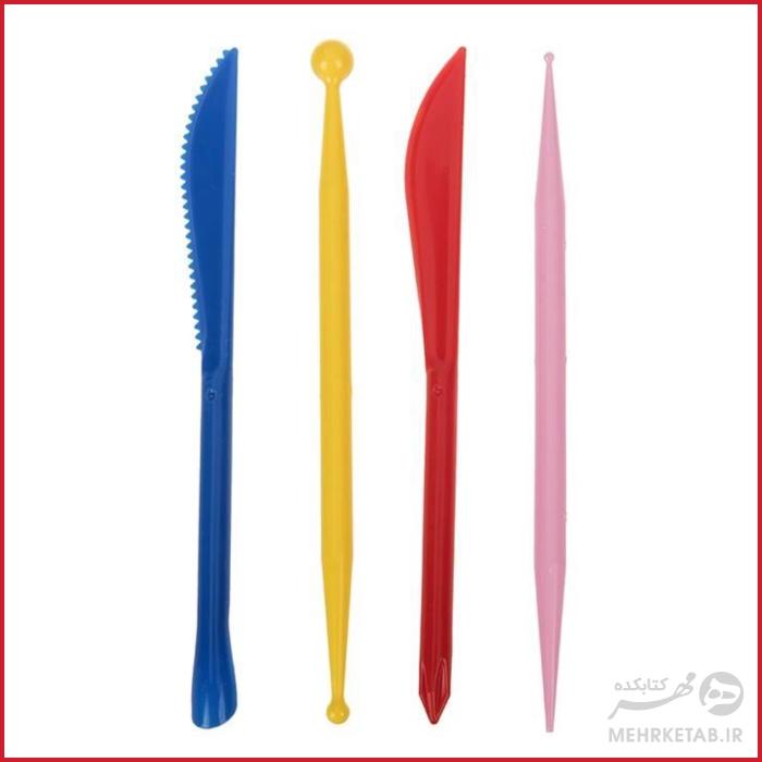 خمیر بازی و مجسمه سازی 6 رنگ آموس مدل IClay Tool Set-ic6pt - تصویر 2