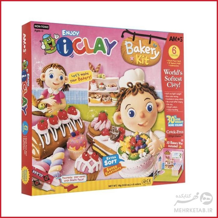 خمیر بازی و مجسمه سازی  6 رنگ آموس مدل IClay Bakery Kit-18p6-bk